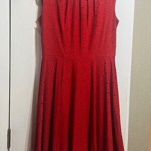 London Style Collection Womens Vintage Style Eyelet Sz 8 Dress .